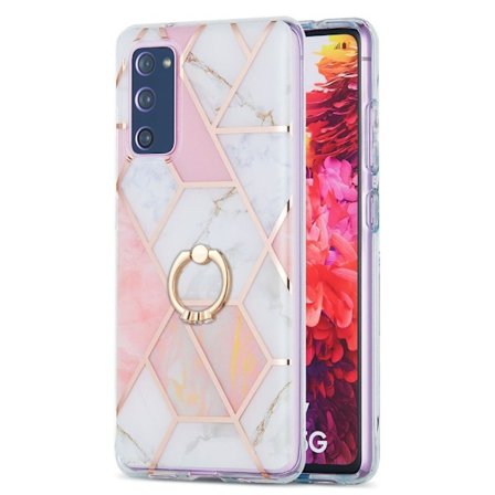 Marmormotiv Samsung Galaxy S20 FE 2022 / Samsung Galaxy S20 FE 5G / Samsung Galaxy S20 FE skal - Rosa / Vit