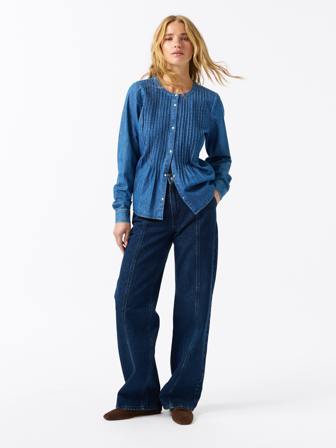 Jean Paul Femme - Chloe bluse - Dame - Blå - Skjorter & Bluser - XL
