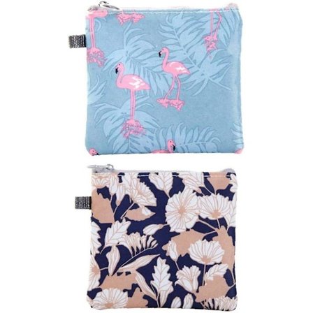 Sanitærbind Samle Glidelås Vesker Tamponger Pung Vanntett Sanitærbind Organizer Pung for Kvinner Reise Jenter 2Pcs