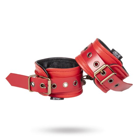 Please Be Kind: & Restrain Me - Red Wrist Cuffs