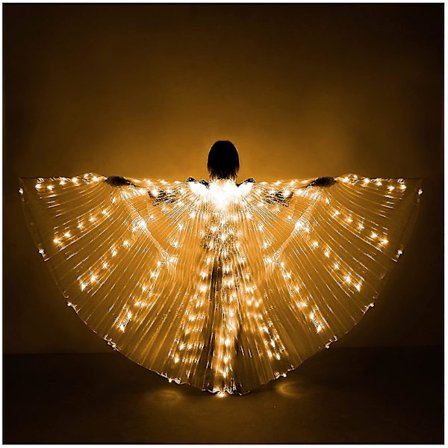 Led Luminous Big Wings Adult Warm Light Golden Wing Butterfly Cloak Bar Performance Fluorescent Prop