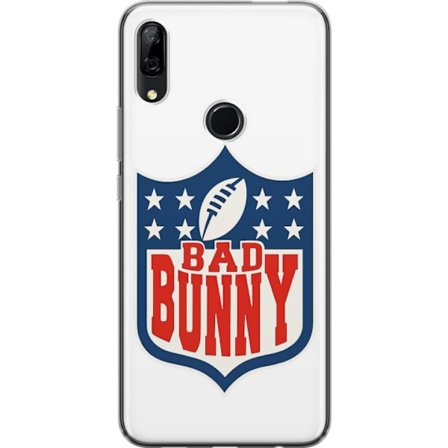 Kompatibel Mobilcover til Huawei P Smart Z Bad Bunny rød grafisk plakat med portræt og typografi i latinamerikansk popdesign