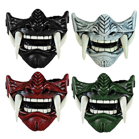 Halloween Mask Samurai Mask Japansk Prajna Djävulsmask Hannya Noh Kabuki Demon Oni Samurai Mask