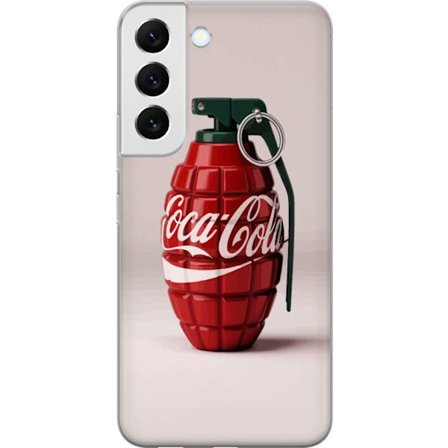 Kompatibel Mobilcover til Samsung Samsung Galaxy S22+ 5G Kunstnerisk illustration af Coca Cola granatæble i rødt og grønt, pop art inspireret motiv