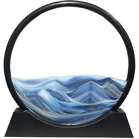 Moving Sand Art Bilde Rund ramme Sandscapes In Motion Blue Ocean Deep Sea Sand Art Avslappende Leke Desktop Hjemmekontor
