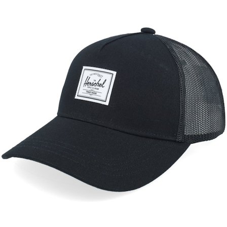 Herschel - Zwart trucker Cap - Kids Whaler Cotton Mesh Cap Black Trucker @ Hatstore