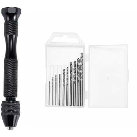 0,3-3 mm poranteräsarja, käsikäyttöinen pora, manuaalinen poraus (keskikokoinen musta käsikäyttöinen porasarja/40 g)