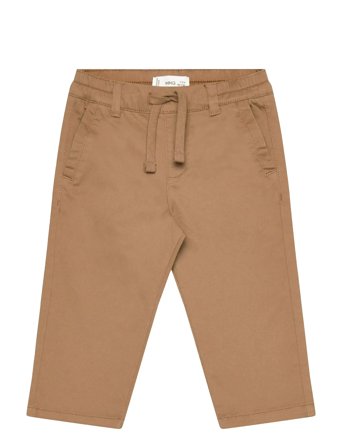 Mango Drawstring Cotton Trousers - Brown - 5-6