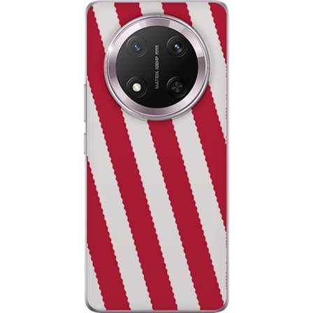 Yhteensopiva Puhelinkuori Honor Honor Magic7 Lite Punavalkoinen vinoneliörainakuviointi, jossa on kolmiulotteinen tunne, moderni graafinen suunnittel