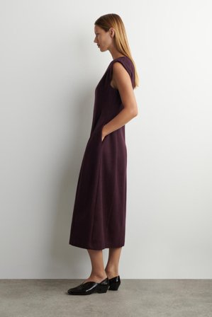 COS Sculpted Brushed-Wool Midi Dress in Red - Women