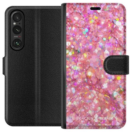 Kompatibel Tegnebogsetui til Sony Sony Xperia 1 V Cactus and Friends – PinkGlitter