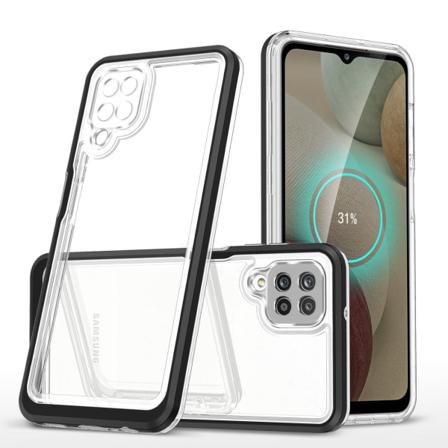 Galaxy A12 5g Skal Clear 3in1 - Svart