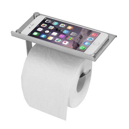 Toalettpappershållare med mobilhylla