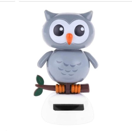 Bil Ugle Figurer, Bil Dashbord Ornament Dekorasjon Dyr Figur Solcelledrevet Dansende Figurer Statue Dukke Bil Interiør Dekorasjoner Ornament, Grå
