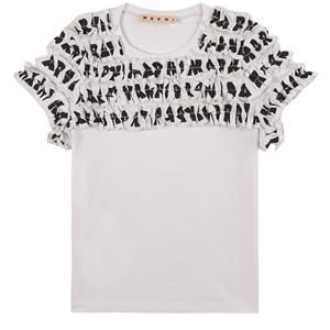 Kids - Marni White Ruffled T-Shirt - Tops - 8 years - White