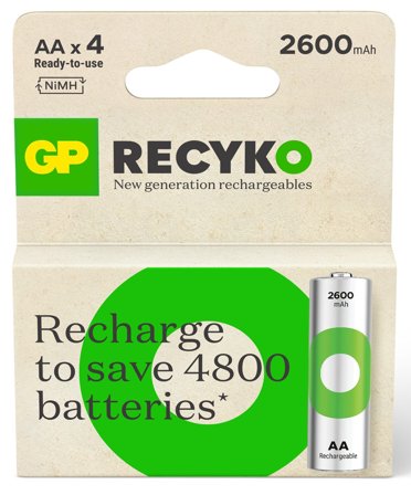 GP Batteries GP Recyko AA-batteri 2600mAh 4-pack - GP Batteries