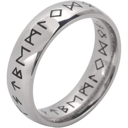 Viking Ringe Nordiske Runer Band Ring Viking Amulet Rustfrit Stål S,ZQKLA