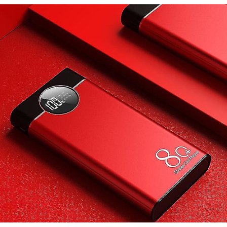80000mah Bärbar Power Bank med LED-ljus Digital Power