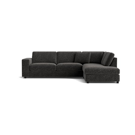 Oasis Ecksofa, rechts in Genesis Anthrazit, einfarbig, modernes Design mit hohem Sitzkomfort, stilvolles L-Form Sofa für das Wohnzimmer