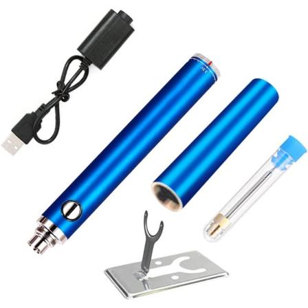 Trådlös laddning lödverktyg, USB-svetsningsreparationsverktyg med skyddande fodral, bärbart lödverktyg lämpligt för inomhus och utomhus (blå)