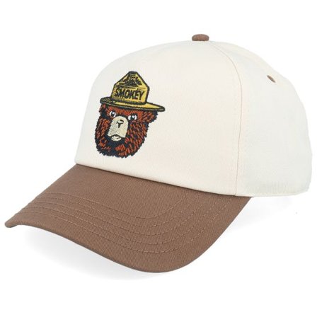 American Needle - Beige unconstructed Keps - Smokey Bear Roscoe Ivory/Brown Dad Cap @ Hatstore