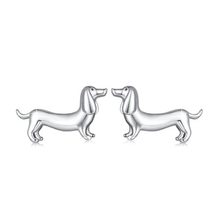 925 Sterling Sølv Søte Dachshund Stud Ørepynt Valpe Hundefører Ørepynt for Kvinner