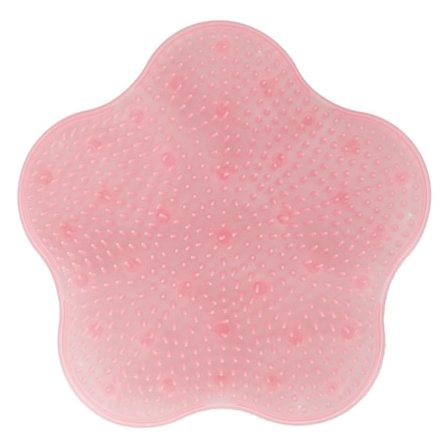Fotmassage för badrumsgolv Tar Bort Död Hud Silikon Duschskrubber med Sugkoppar Rosa