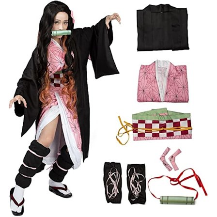 Nezuko Kamado rollspelsdräkt för kvinnor för kimono S
