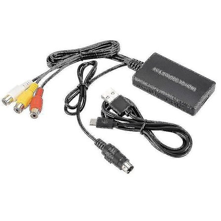 S-video till HDMI-konverterare AV till HDMI-adapter RCA-konverterare Stödjer 1080p