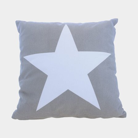 Maritiem sierkussen Grote ster, 40 x 40 cm, grijs