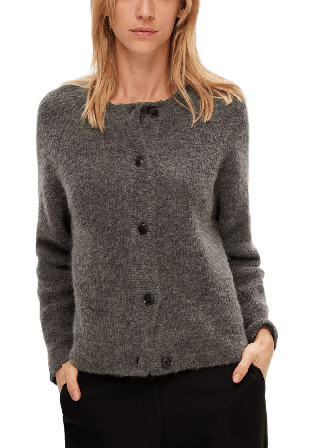 Selected Femme Lulu Ls Knit Short Cardigan Tröjor Dam Grå L