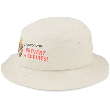 American Needle - Smokey Bear Twill Screen Stone Bucket Bucket Beige Hat - @ Hatstore