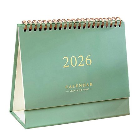 2026 Bordkalender JAN 2026 - DEC 2026 Stående Flip Skrivebordskalender 12 Måneders Planlægger med Dobbelt Spiralbinding til Hjemmekontor Skole