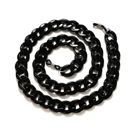 Akryl Brillekæde Eyewear Holder Halsrem SORT