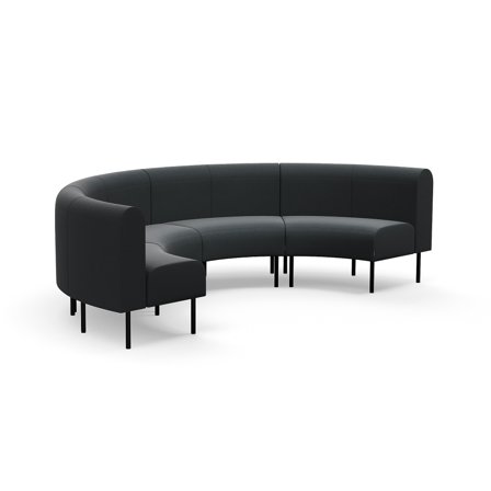 Sofa VARIETY, nach innen halbrund, Stoff Pod CS, anthrazit
