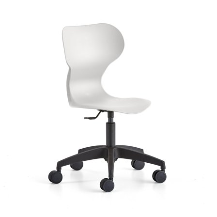 Stuhl BRIAN, höhenverstellbar, mit Rollen, hellgrau