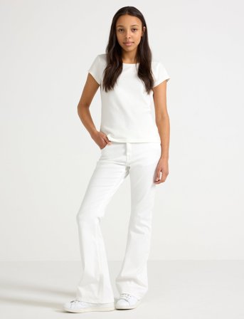 Lindex Trousers Denim Freja White - White - 128