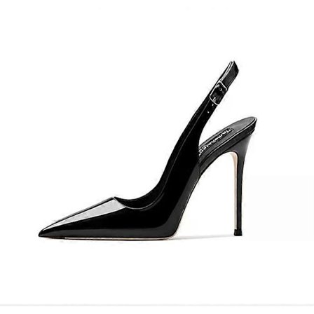 Dame 2025 Sommer Sandaler med Hæl, Patentlær, Stropper, Spiss Tå, Elegant, Selskap, Moderne