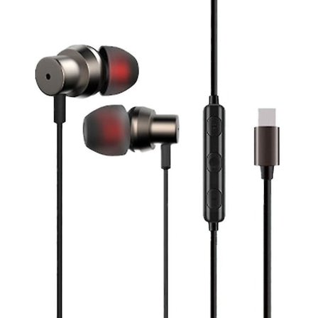 Hörlurar headset typ-c hörlurar metall stereo surroundljud sport med mikrofon för xiaomi note3 mix2 huawei hörlurar