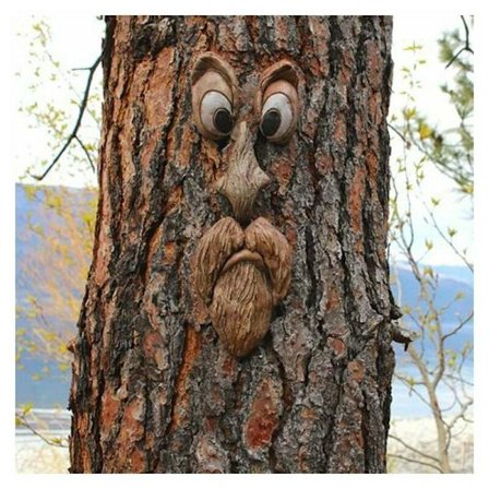 Træansigt, Træstamme Dekoration, Træansigt Dekor, Have Dekoration