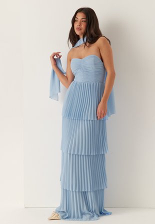 Bubbleroom Occasion-Pleated Bandeau Gown-46