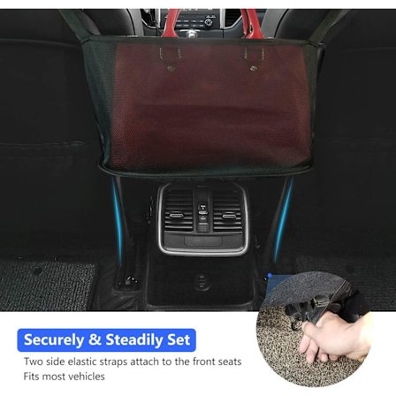 Bilnätpåshållare, förvaringsnät för förare, nätpåsar för framsäten i bilen för handväskor och väskor (svart)