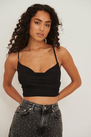 NA-KD Party Débardeur noué en maille - Tops habillés - Noir - Large