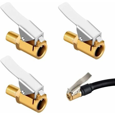 3 kpl messinkinen täyttösuutin Ilmapumppu pidike Täyttöventtiililiitin Auton rengasventtiilisovitin Auton kuorma-auton rengaskierteelle 7,5 mm