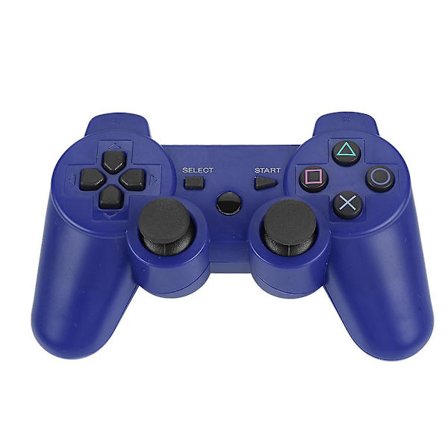 Trådløs Bluetooth-spillkontroller for PS3, fullfunksjons gamepad-håndtak (blå)