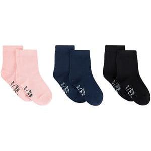 A Happy Brand Pack of 3 Pink Navy And Black Socks 28-30 (4-6 Years) - Underwear - 28-30 (4-6 Years) - Pink