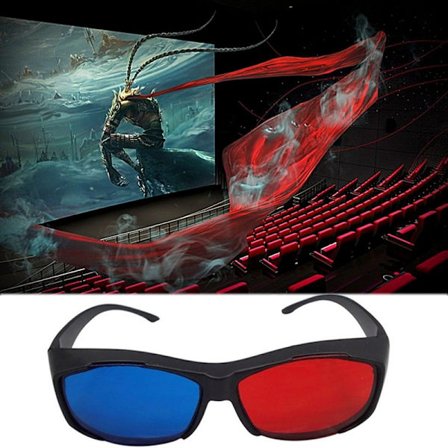 Rød Blå 3D Briller Sort Stel Til Dimensional Anaglyph TV Mov