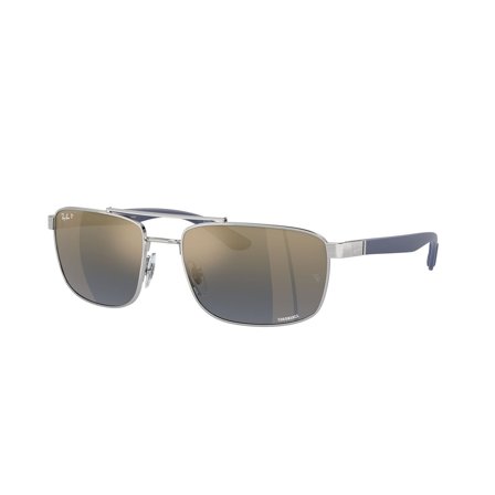 Ray-Ban -Aurinkolasit - Silver Rectangular - Ray-Ban RB3737CH 003/J0 6018