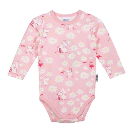 Mumin Ängblomma-body rosa