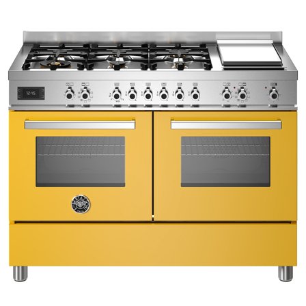 Bertazzoni PRO126G2EGIT Professional gaskomfur, 120 cm, gul - Gul, ral 1021, pantone 109 c, blank | KitchenOne